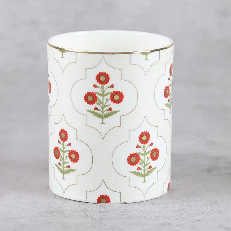 India Circus Grey Poppy Flower Mug (360 mL Each) - Set Of Two media 5