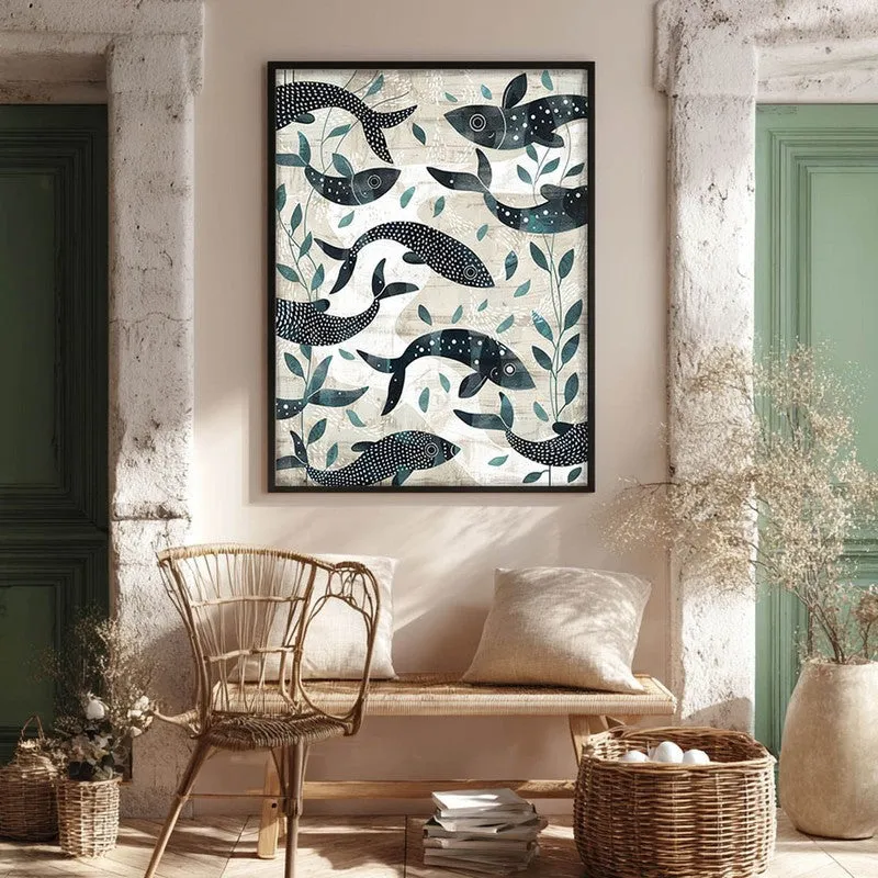 Samudra Canvas Wall Painting With Black Frame media 7