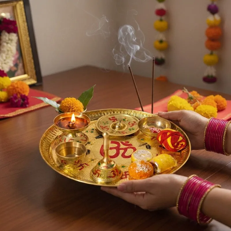 Anant Devotional Brass Pooja Thali media 4