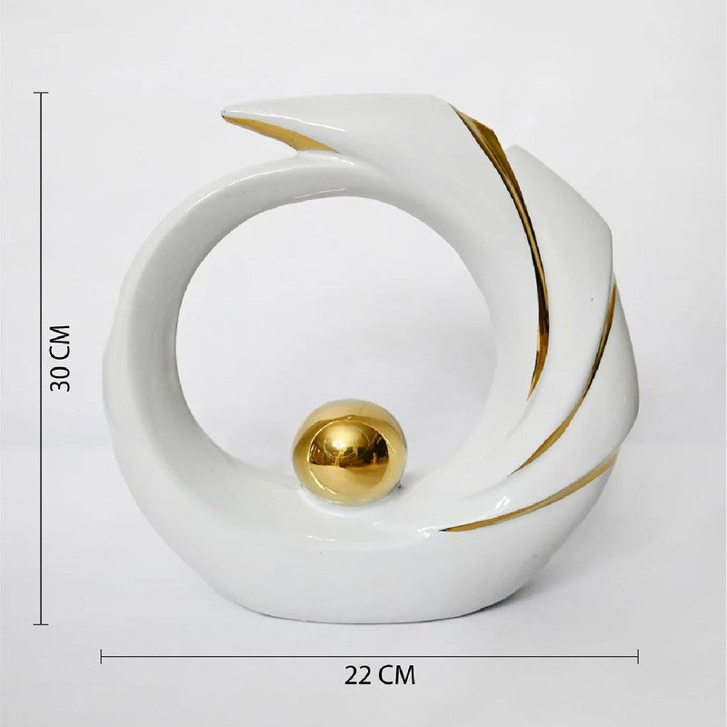 Orvix Luxe Curve Decorative Showpiece - White media 5