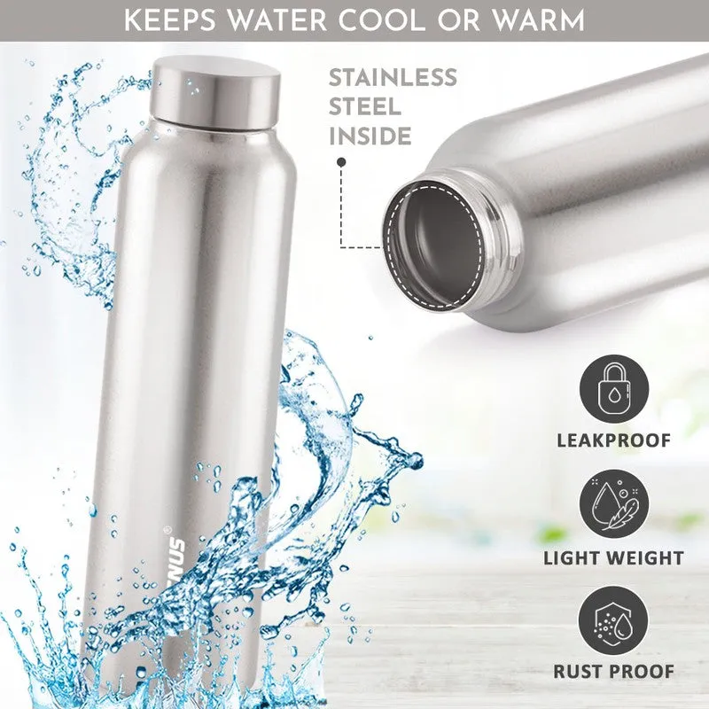 Hydrix Stainless Steel Water Bottle (Silver) - 750 mL media 8