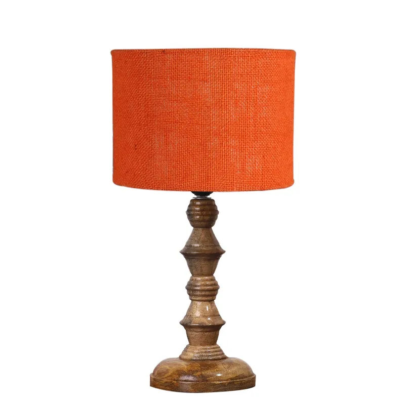 Sienna I Timber Wooden Table Lamp - Orange,Brown media 6