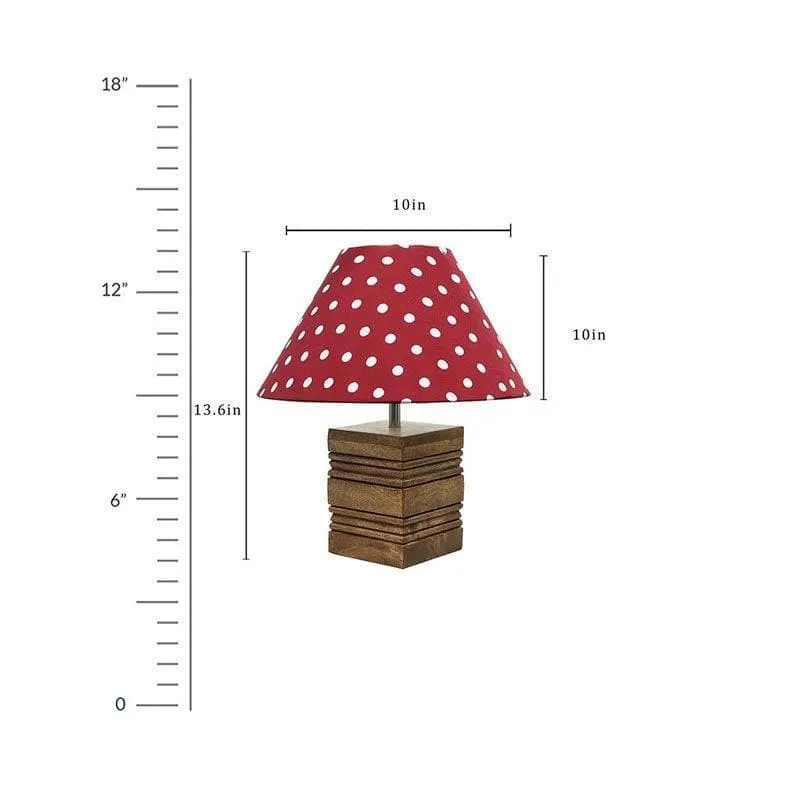 Pop Dot Cube Fabric Table Lamp - Red,Brown media 4