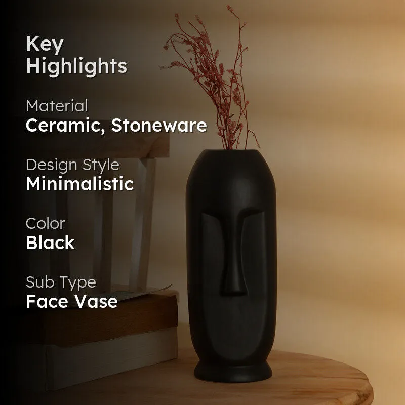 Straight Face Vase - Black media 2