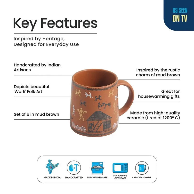 Cozy Ceramic Coffee Mug (300 mL Each) - Set Of Six media 4