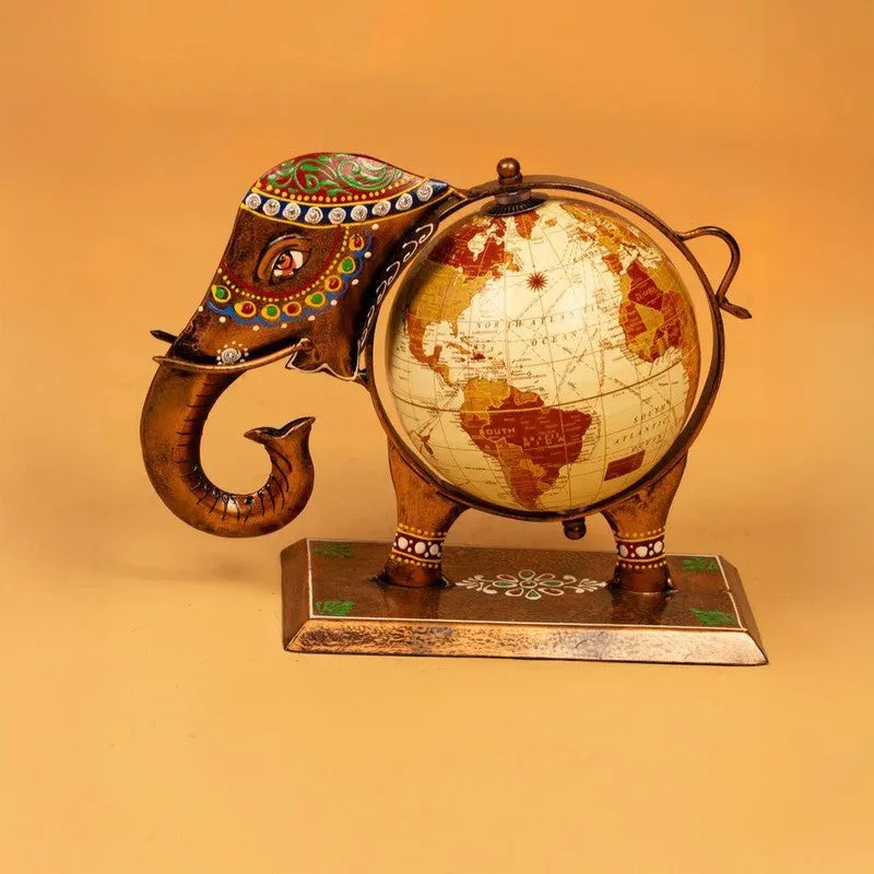 Artisan Elephant Globe Iron Showpiece media 4