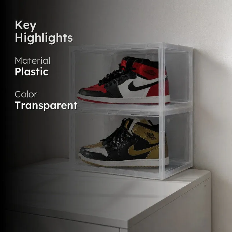 Space Saving Transparent Stackable Shoe Racks - Set Of Two media 2