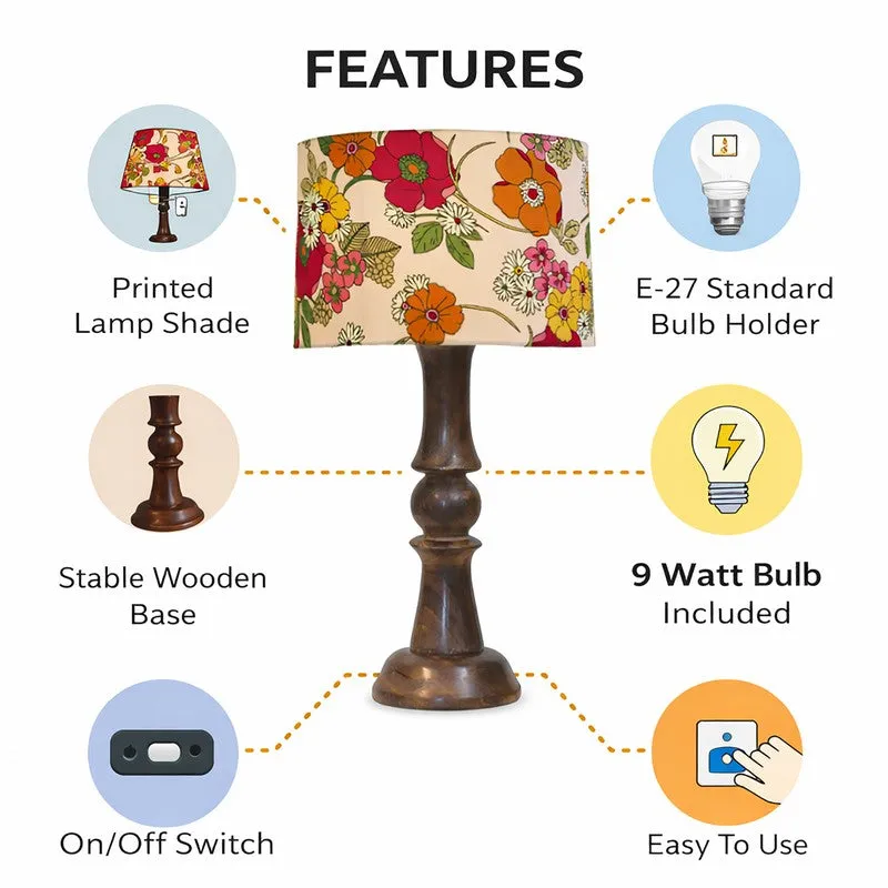 Floral Echo Wooden Table Lamp media 4