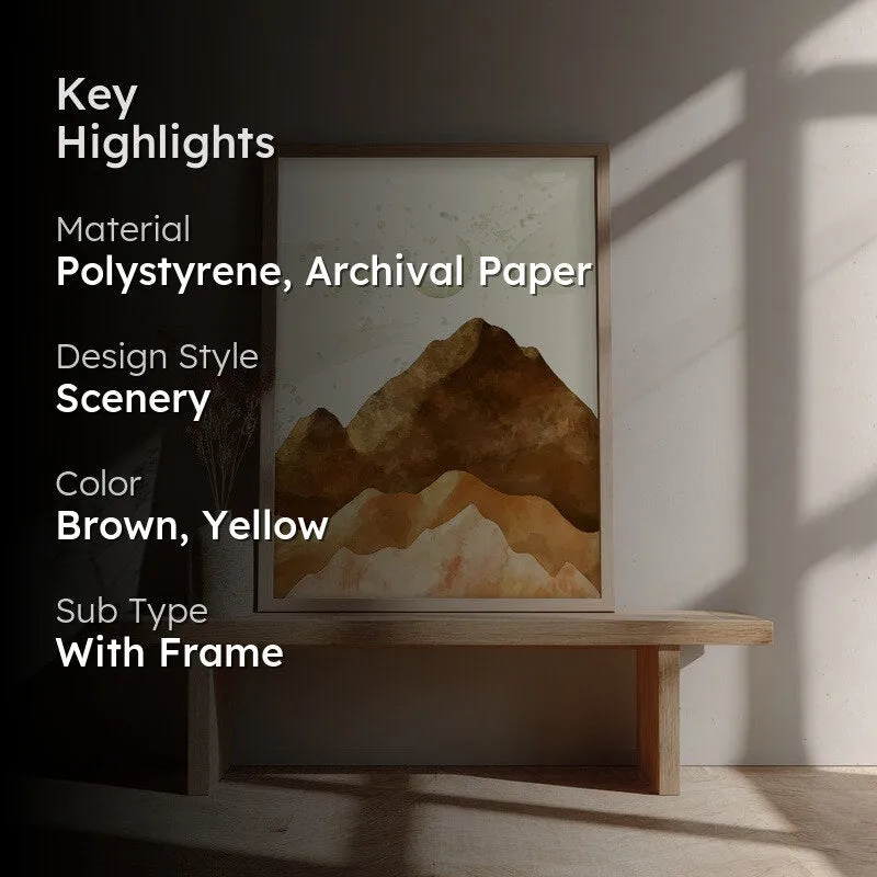 Sandy Peaks Archival Paper Wall Art  - Natural Brown Frame media 2