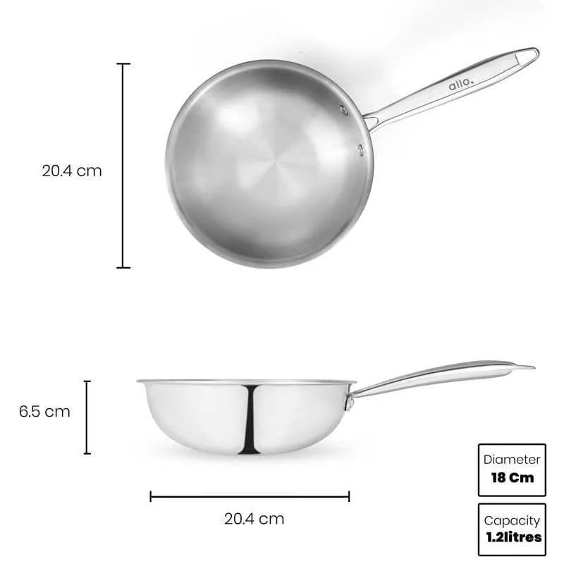 Kenzo Induction Safe Wok - 1200 ML / 7 Inches media 5