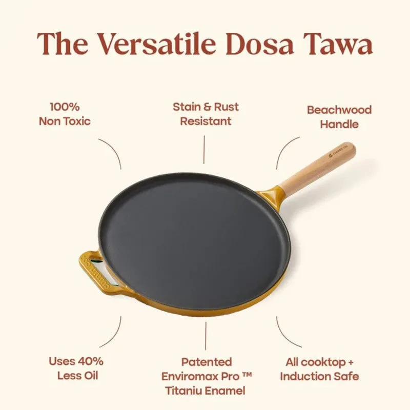 Cumin Co Enamel Cast Iron Dosa Tawa - 28 cm media 4