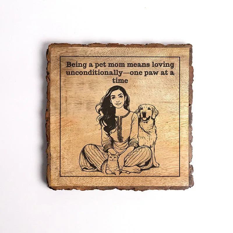 One Paw At A Time Wood Showpiece - Square media 5