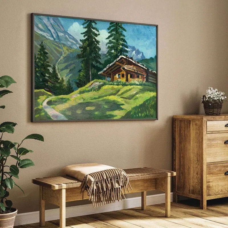 Tatra Landscape Canvas Wall Painting - Black Frame media 5