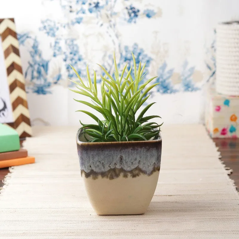 PureLuxe Pots & Planters (Brown,white) - Set Of Two media 4