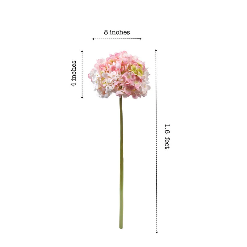 Artificial Realistic Hydrangea Flower Stick (Pink) - Set Of Three media 7