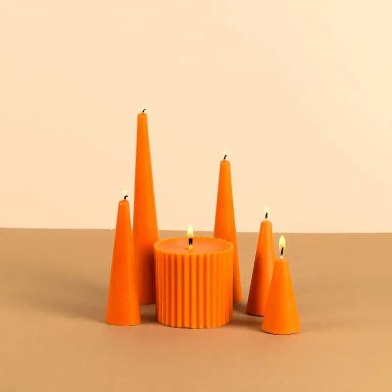 Infinity Set of 6 Sunset Orange Candles - Vanilla Sunshine Scented media 3