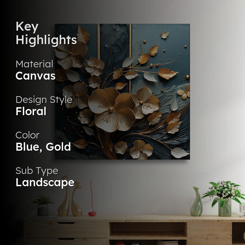 Golden Gilmore Floral  Wall Painting media 2