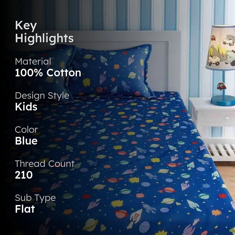 Take-Off to Galaxy Cotton Bedsheet - 210 TC media 2