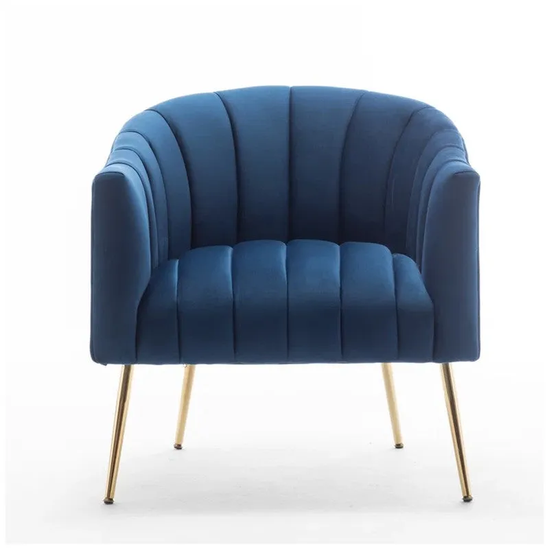 Plaino Neem Wood Accent Chair - Blue media 5