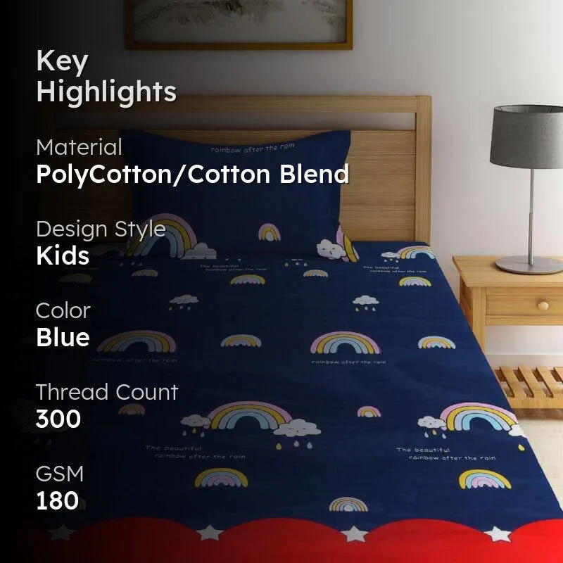 Mirthful Rainbows Bedsheet - 180 GSM media 2