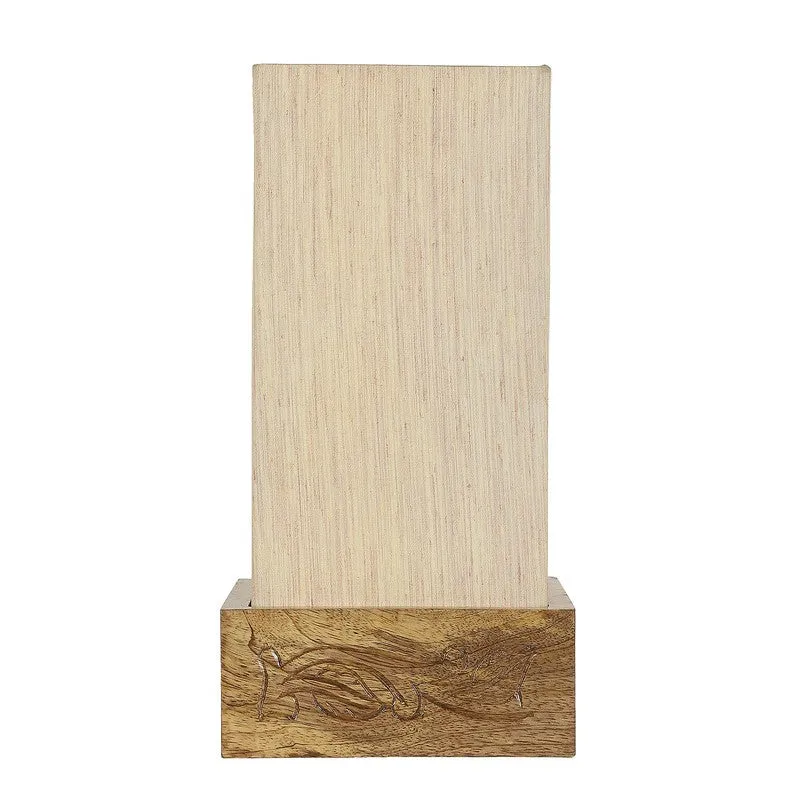 Divanebeam Cotton & Wooden Table Lamp - OffWhite media 4