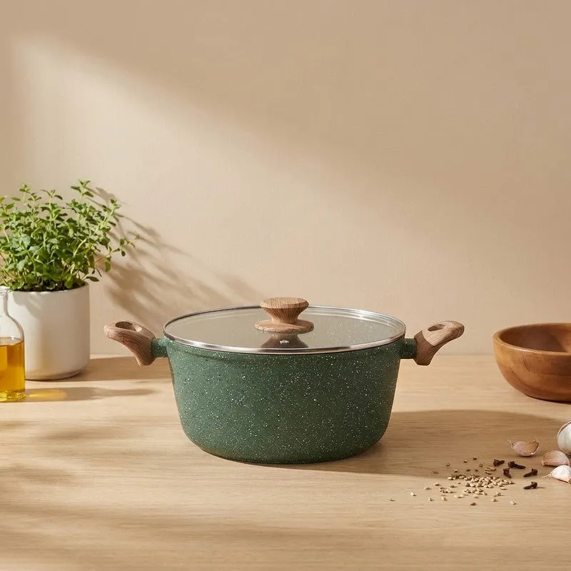 Salford Forged Non Stick Casserole with Glass Lid (Moss Green) - 4400 mL media 1