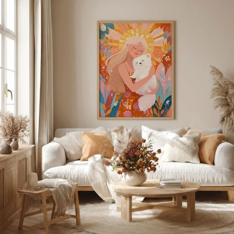 Daisy Dream Canvas Wall Painting - Brown Frame media 4