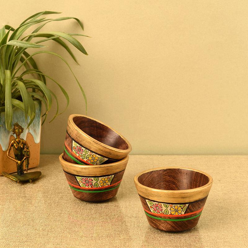 Vati Wood Bowl (175 ML) - Set Of Three