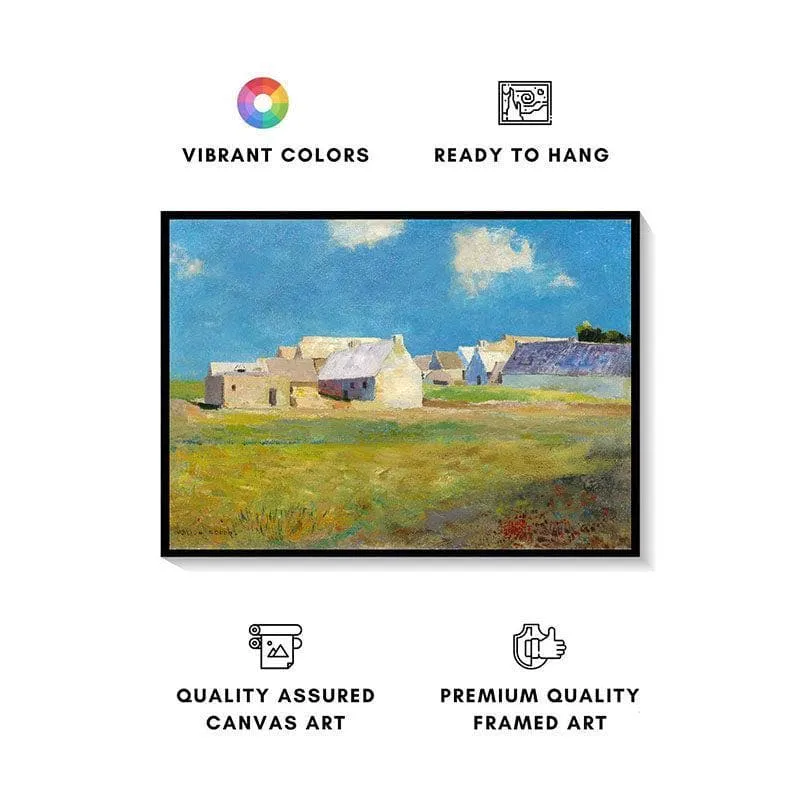 Village Side Canvas Wall Painting - Black Frame media 4