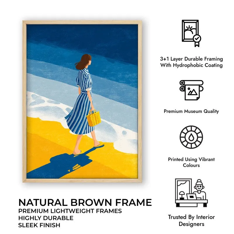 Oceanview Canvas Wall Painting - Brown Frame media 11