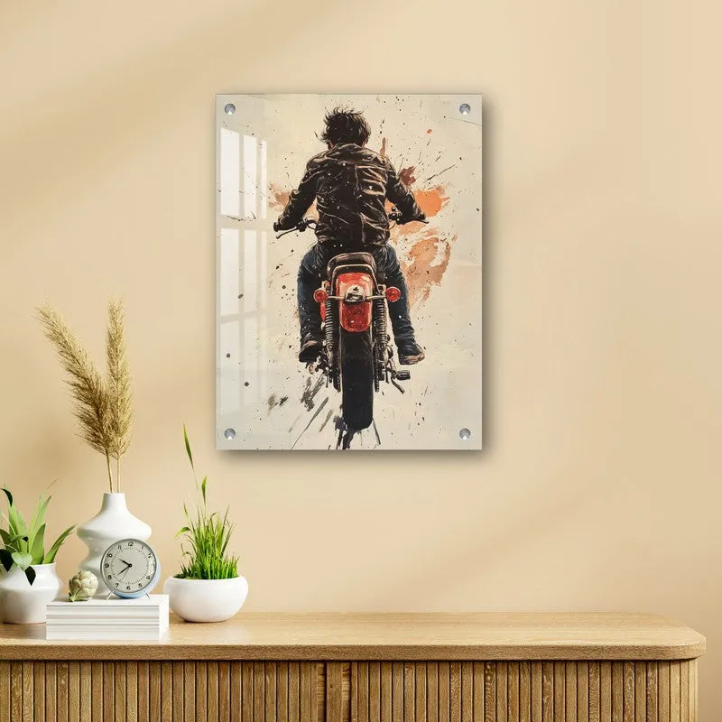 Rider on Wheels Motion Acrylic Art media 4