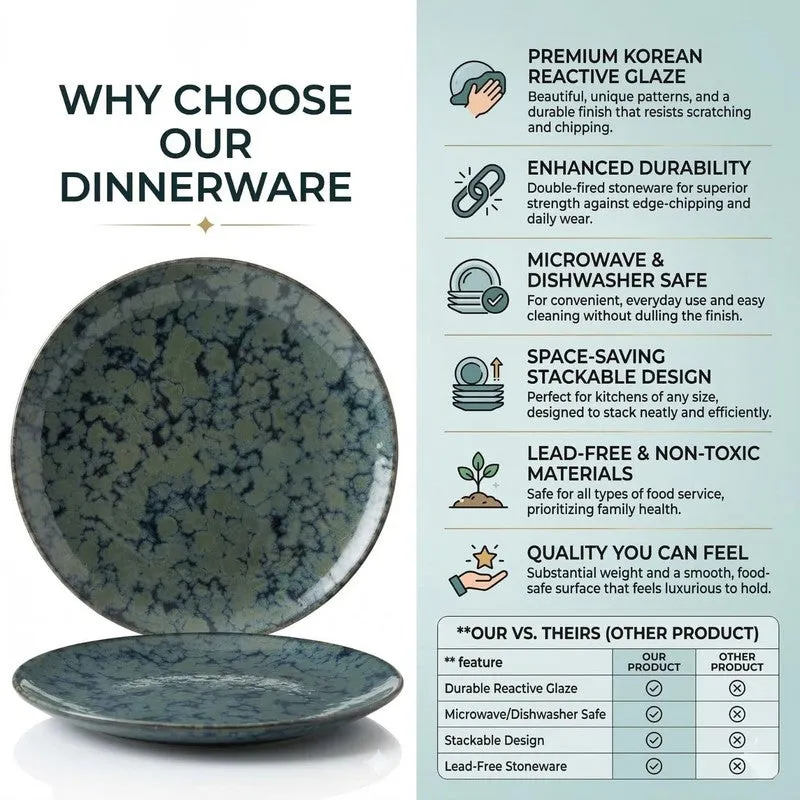 Ceramic Dinner Plates (Grey) - Set of Two media 5