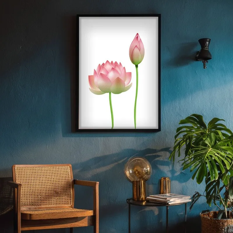 Faded Lotus Archival Paper Wall Art With Frame media 5