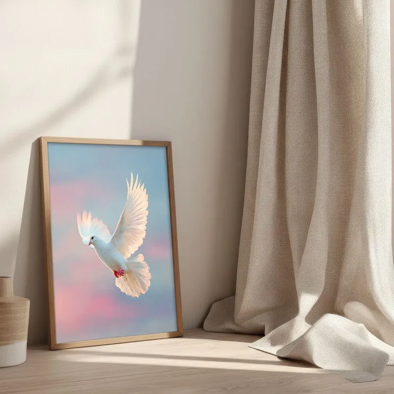 Soaring Stillness Archival Paper Wall Painting With Brown Frame media 3