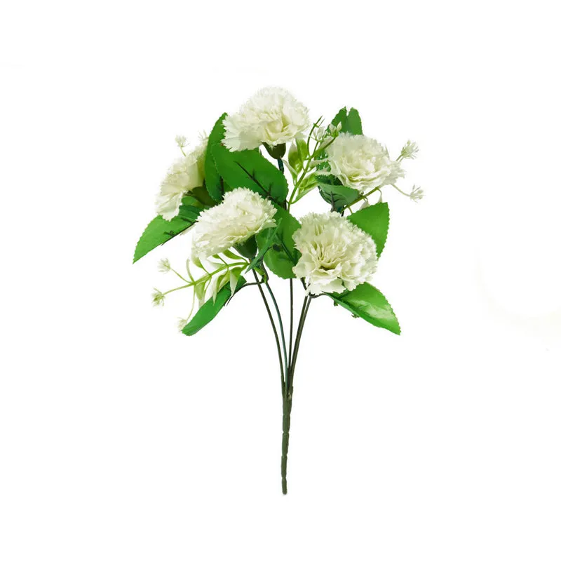 Fiora Artificial Carnations (White) Set of Five media 3