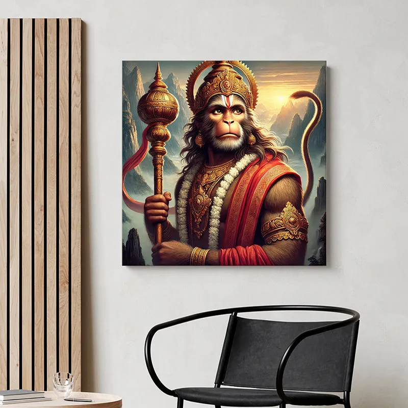 Hanuman Gada Poly Canvas Wall Painting media 1