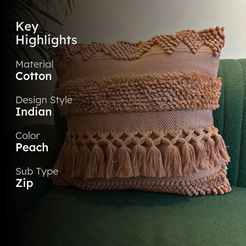 Squish-A-Lot Tufted Cushion Cover - Peach media 2