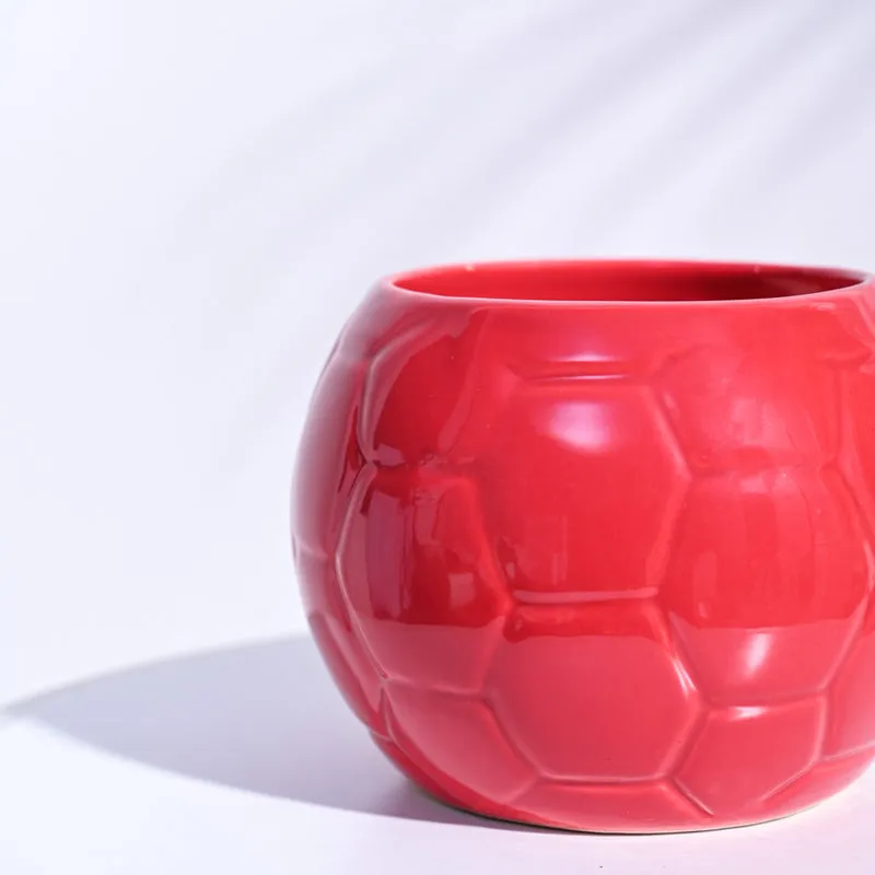 Ugaoo Football Red Ceramic Pot media 4