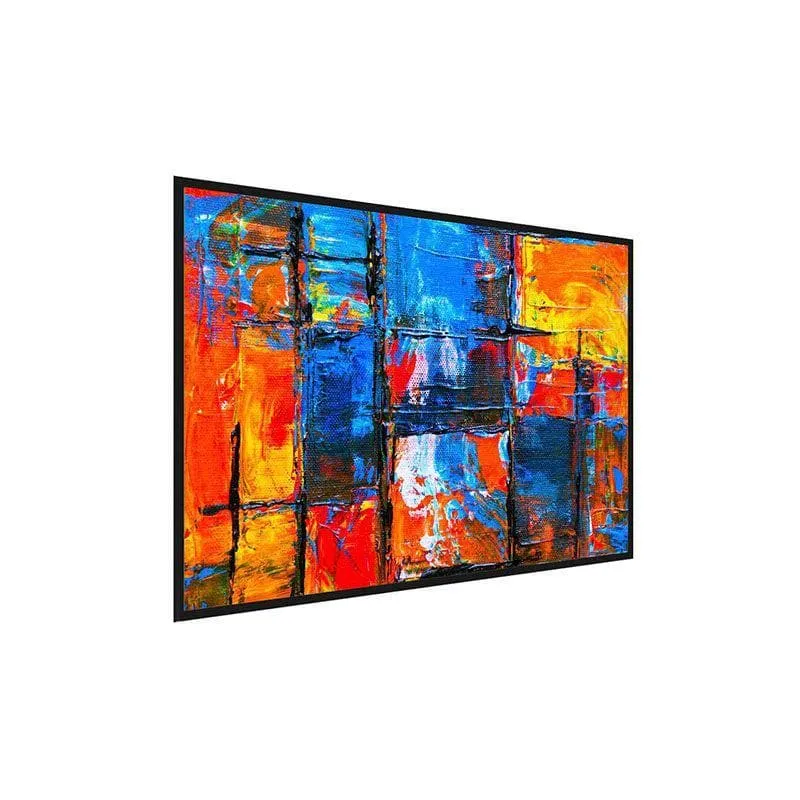 Blue and Orange Canvas Wall Painting - Black Frame media 3