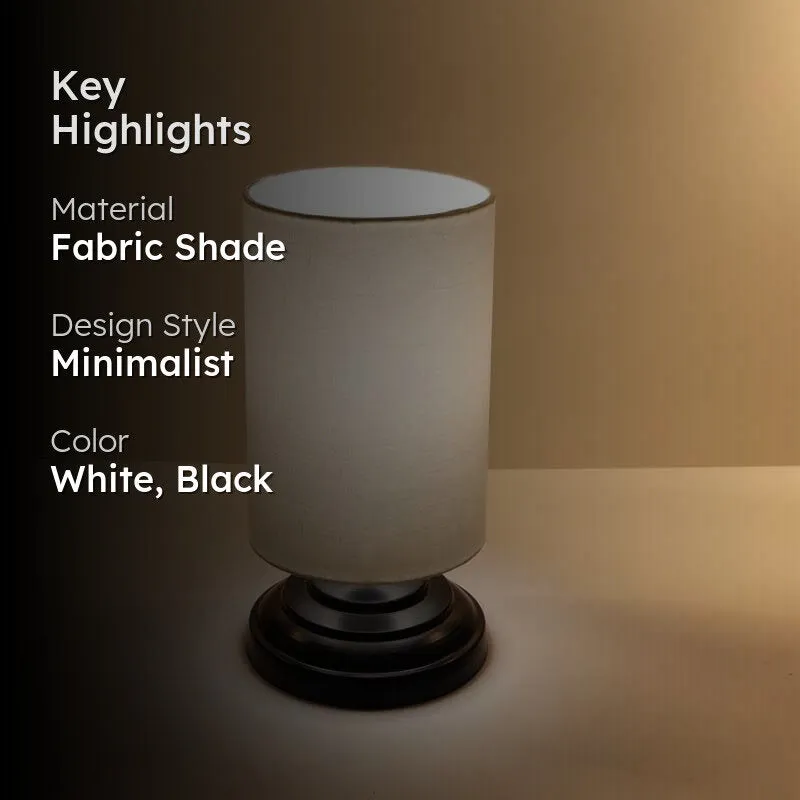 Eunoia Fabric Table Lamp - White,Black media 2