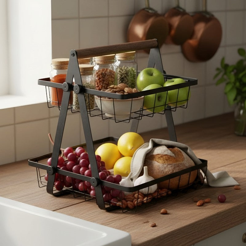 LuxeTier Fruit Basket - Black media 4