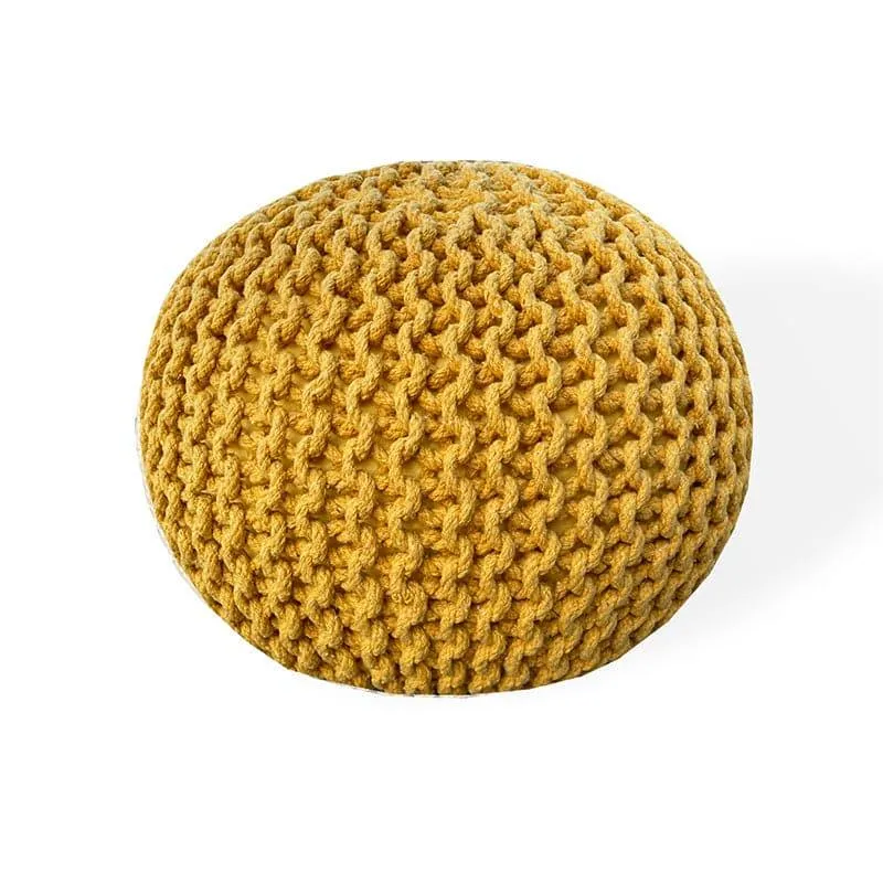 Cuna Cotton Pouffe - Mustard media 3