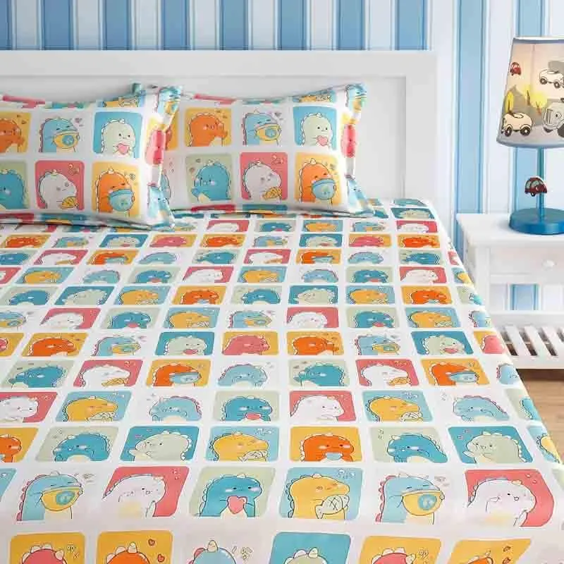 Dino Toddlers Cotton Bedsheet - 210 TC media 1