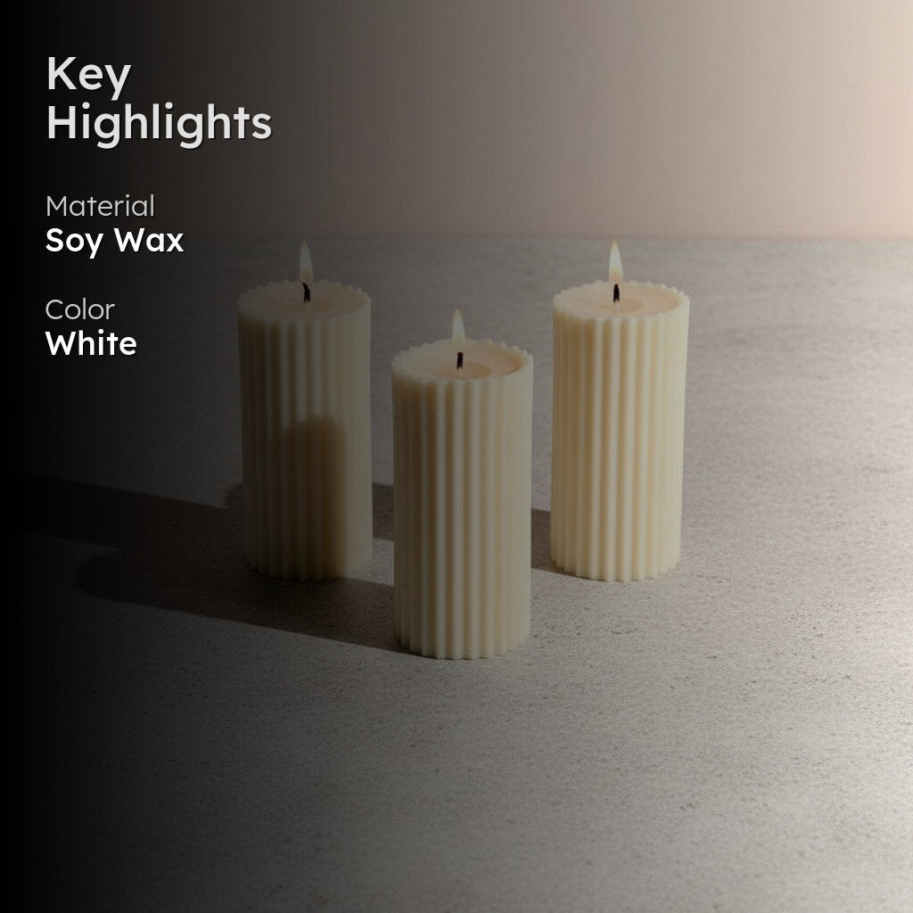 Combo of 3 Ivory 'Belief' Candles - Vanilla Cinnamon Scented media 2
