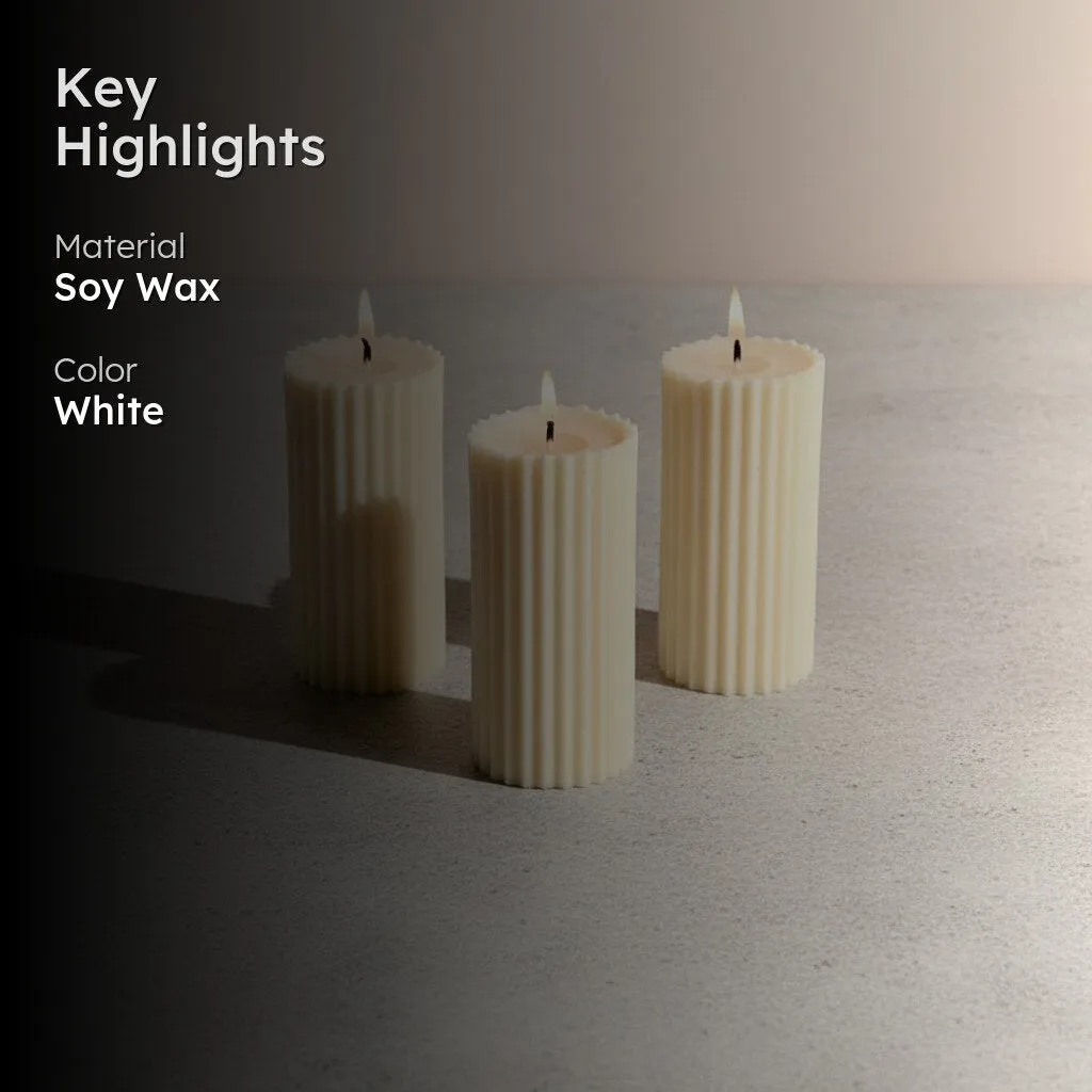 Combo of 3 Ivory 'Belief' Candles - Vanilla Cinnamon Scented media 2