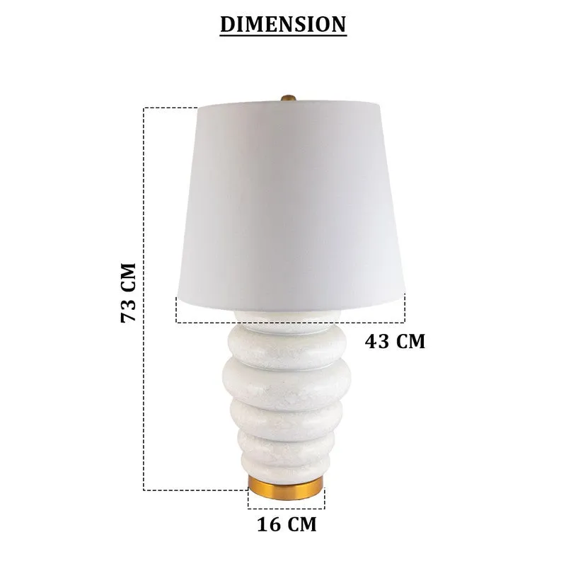 AarviDecor Ariston Designer Fabric Table Lamp - White media 7