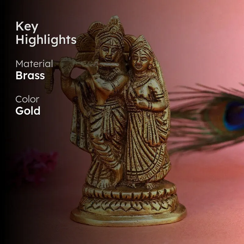 Divine Brass Radha Krishna Idol media 2