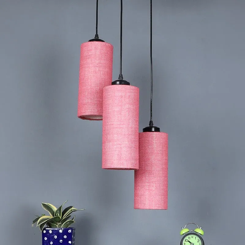 Cylentra Triple Metal Ceiling Lamp - Pink media 3