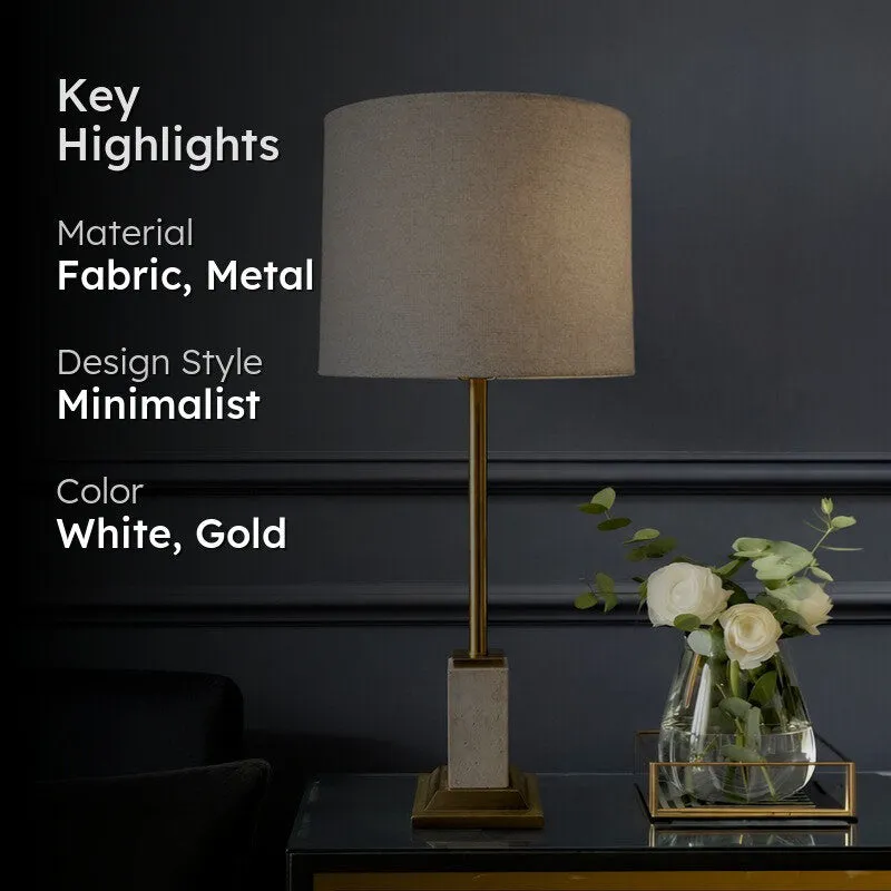 AarviDecor Belmont Designer Metal Table Lamp - White media 2