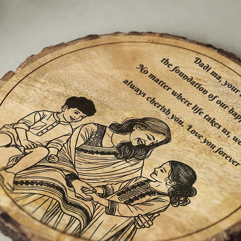 Foundation Of Happiness Wood Showpiece - Round media 4